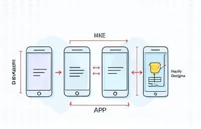 Ilustración del proceso de diseño de apps móviles